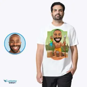 Transform Your Photo into Custom Caveman Shirt for Men – Personalized Tee Adult shirts www.customywear.com