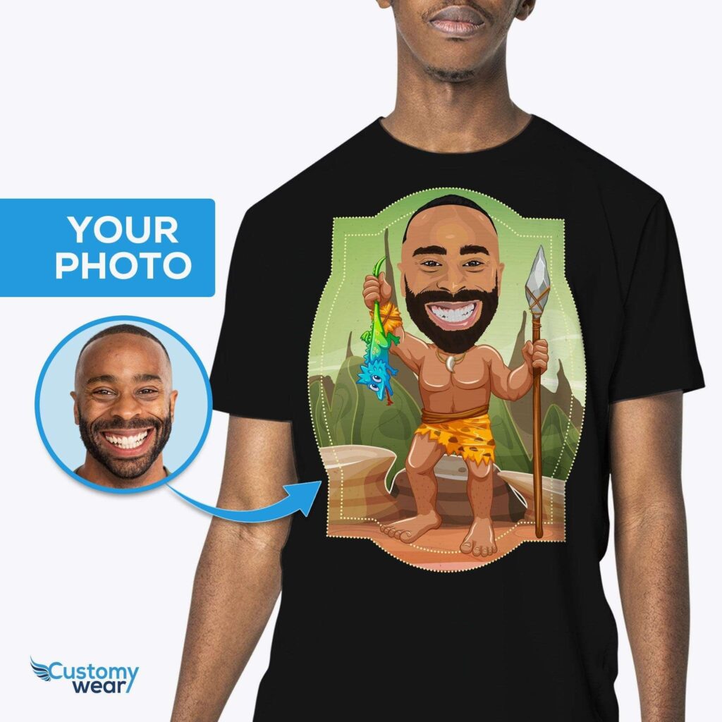 Transform Your Photo into Custom Caveman Shirt for Men – Personalized Tee Adult shirts www.customywear.com