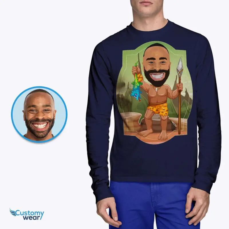 Transform Your Photo into Custom Caveman Shirt for Men – Personalized Tee Adult shirts www.customywear.com