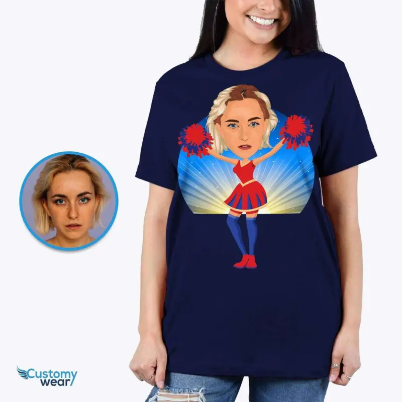 Custom Cheerleader Gifts – Personalized Cheerleader Girl Caricature Shirt Adult shirts www.customywear.com