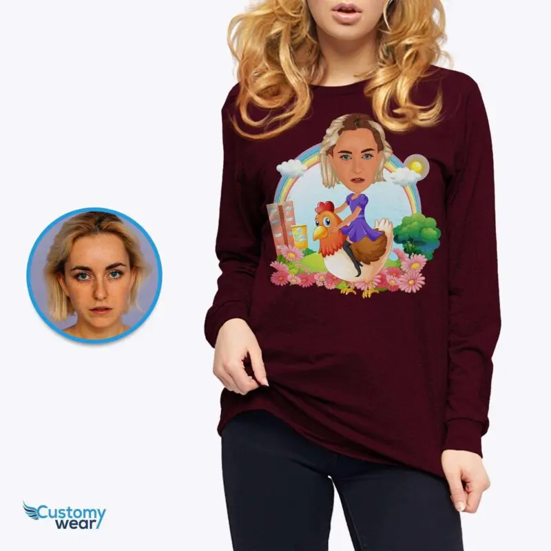 Custom Chicken Shirt – Transform Your Photo into Crazy Chicken Lady Tee Adult shirts www.customywear.com