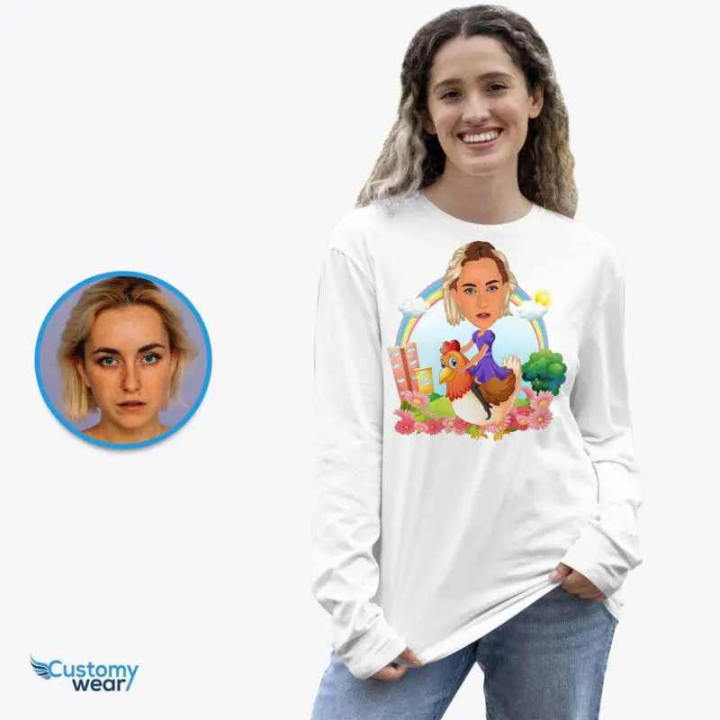 Custom Chicken Shirt – Transform Your Photo into Crazy Chicken Lady Tee Adult shirts www.customywear.com