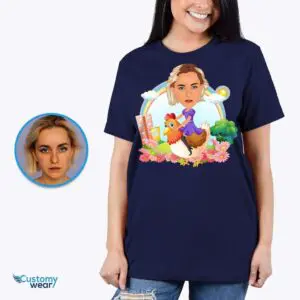 Custom Chicken Shirt – Transform Your Photo into Crazy Chicken Lady Tee Adult shirts www.customywear.com