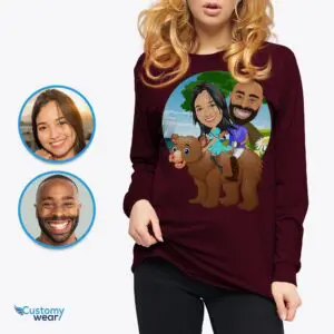 Transform Your Photos into Custom Couples Bear Shirt – Whimsical Personalized Gift Adult shirts www.customywear.com