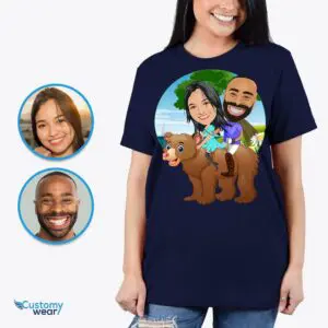 Transform Your Photos into Custom Couples Bear Shirt – Whimsical Personalized Gift Adult shirts www.customywear.com