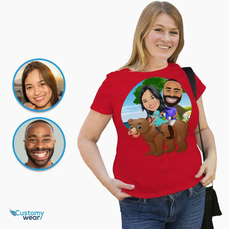 Transform Your Photos into Custom Couples Bear Shirt – Whimsical Personalized Gift Adult shirts www.customywear.com
