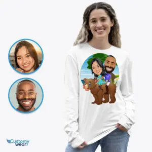 Transform Your Photos into Custom Couples Bear Shirt – Whimsical Personalized Gift Adult shirts www.customywear.com