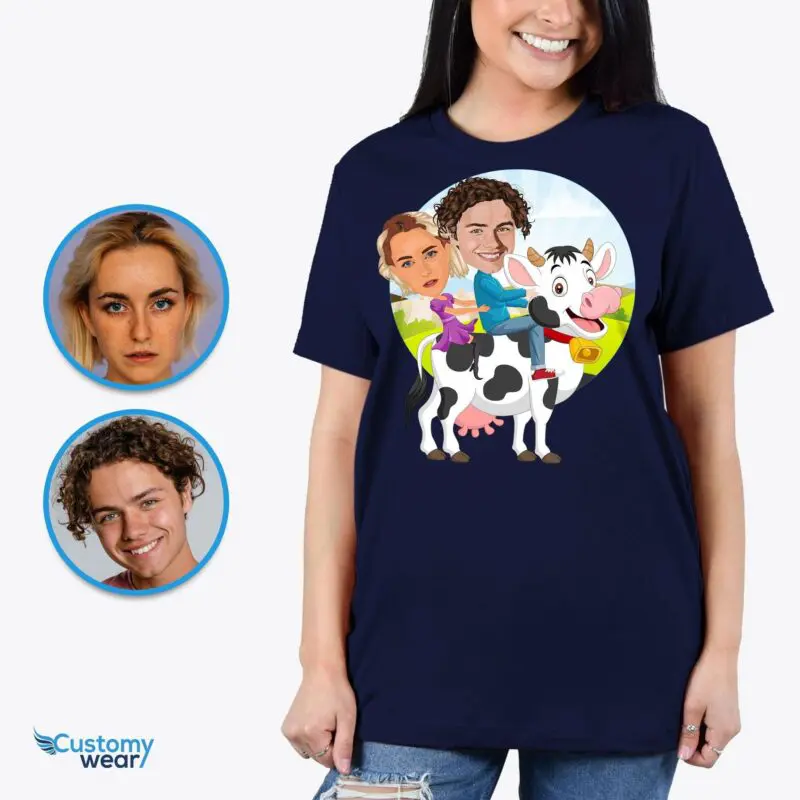 Custom Couples Cow Shirt – Personalized Animal Adventure Tee for Her Adult shirts www.customywear.com