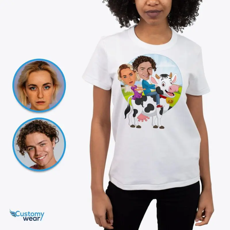 Custom Couples Cow Shirt – Personalized Animal Adventure Tee for Her Adult shirts www.customywear.com