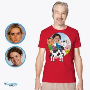 Custom Cow Portrait T-Shirt – Personalized Animal Tee for Couples Adult shirts www.customywear.com