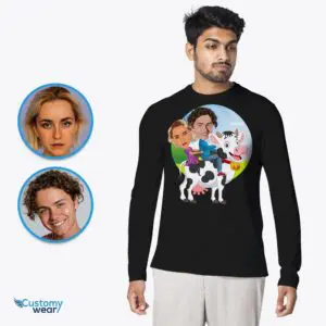 Custom Cow Portrait T-Shirt – Personalized Animal Tee for Couples Adult shirts www.customywear.com