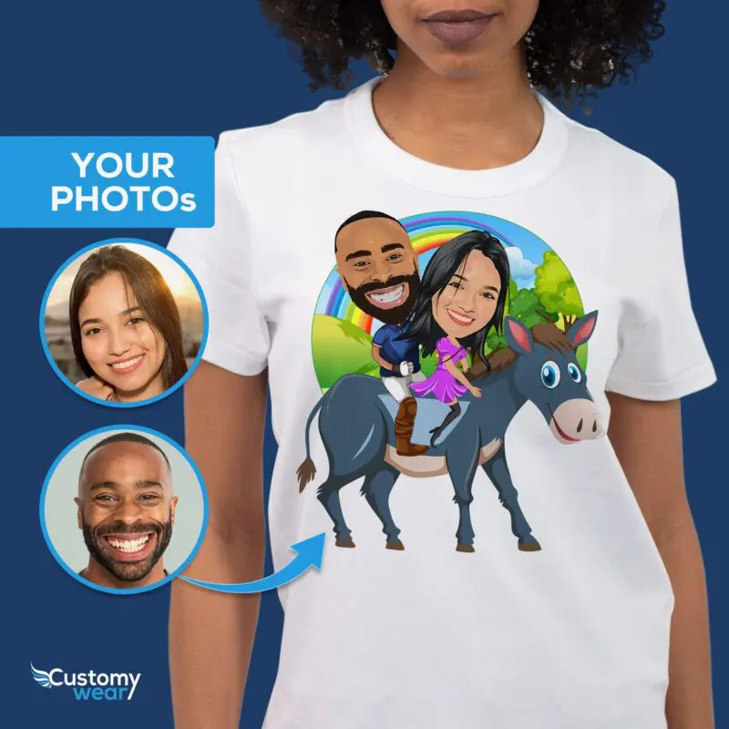 Transform Your Photo into a Custom Donkey Portrait Tee – Funny Matching Shirt” Adult shirts www.customywear.com