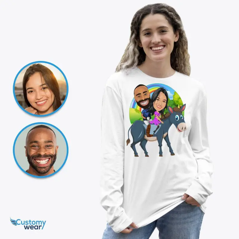 Transform Your Photo into a Custom Donkey Portrait Tee – Funny Matching Shirt” Adult shirts www.customywear.com