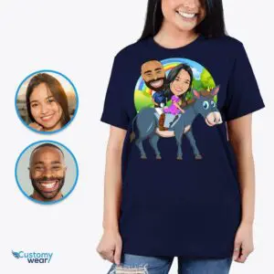 Transform Your Photo into a Custom Donkey Portrait Tee – Funny Matching Shirt” Adult shirts www.customywear.com