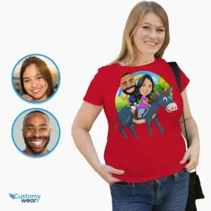 Transform Your Photo into a Custom Donkey Portrait Tee – Funny Matching Shirt” Adult shirts www.customywear.com