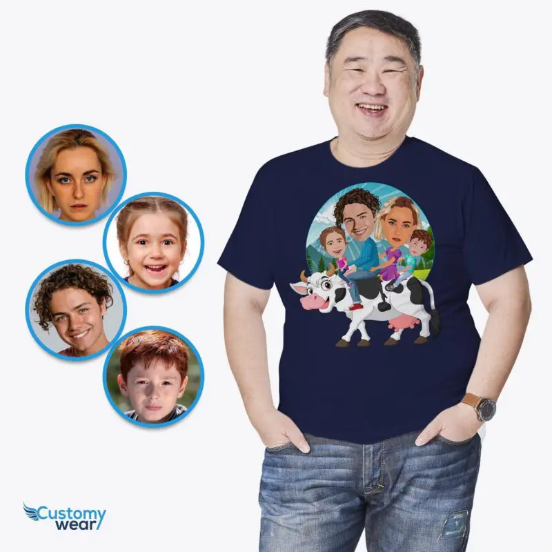 Personalized Papa Cow Shirt – Custom Cow Family Tee for Funny Dads  URL Slug: Adult shirts www.customywear.com