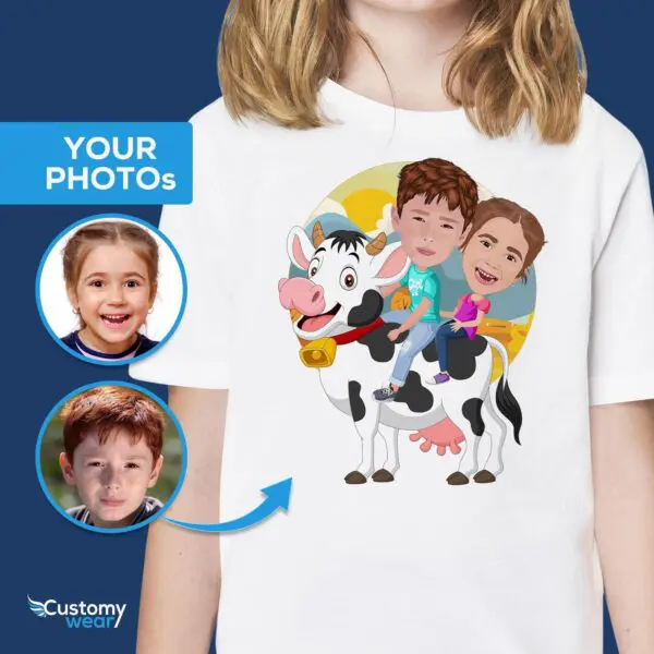 Custom Cow Siblings Shirt – Personalized Brother and Sister Cow Tee Axtra - ALL vector shirts - male www.customywear.com