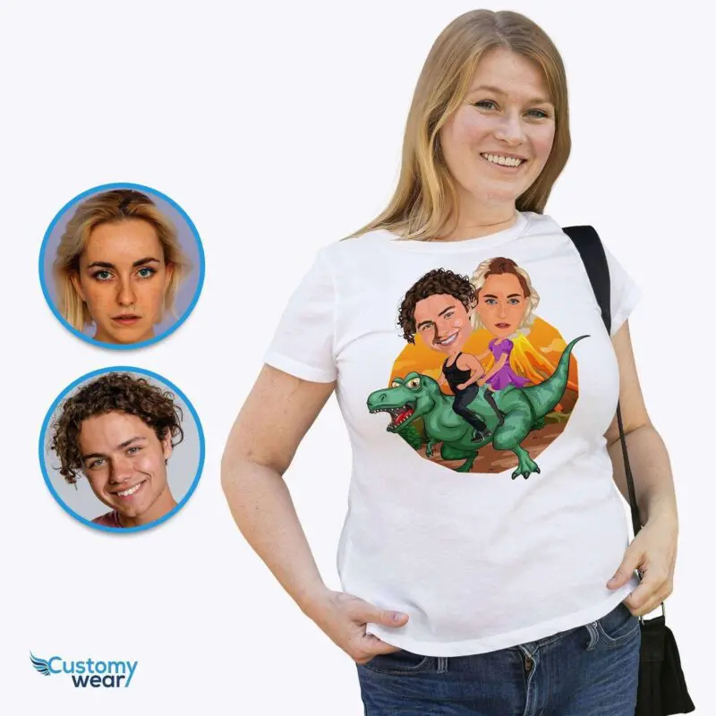 Custom Dinosaur Couples Shirt – Personalized Dino Adventure Tee Adult shirts www.customywear.com