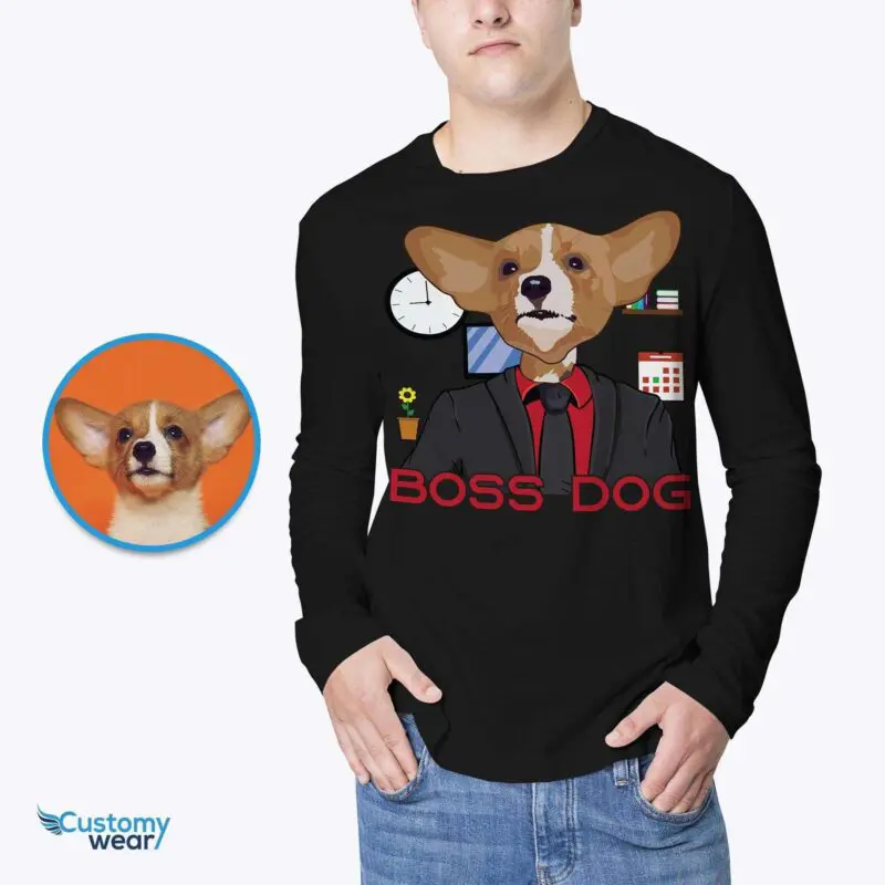 Custom Boss Dog Tee – Personalized Pet Portrait Shirt Adult shirts www.customywear.com