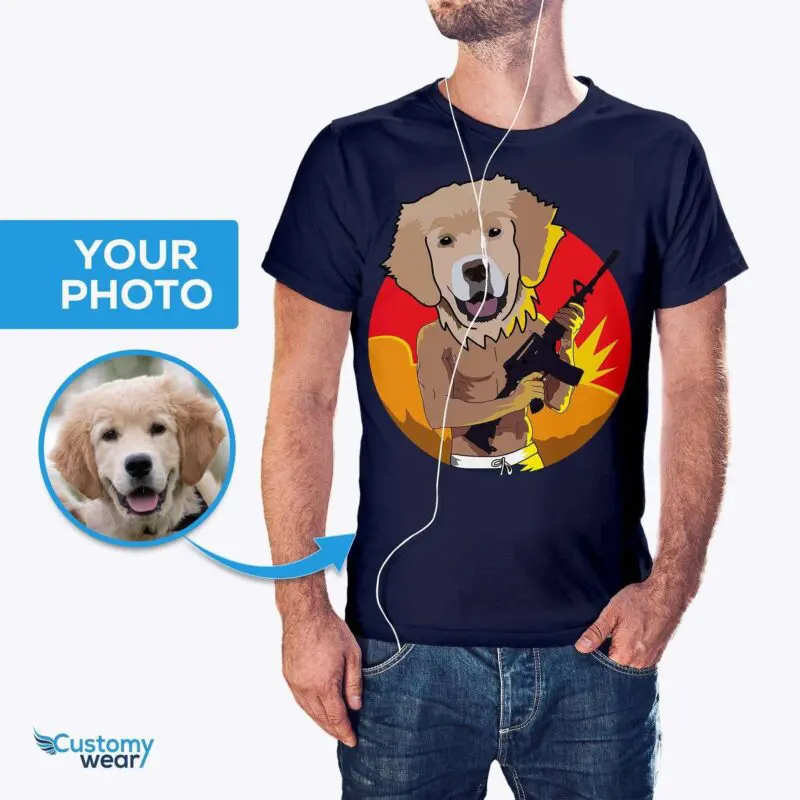 Custom Gangster Dog Tee – Personalized Pet Portrait Shirt Adult shirts www.customywear.com
