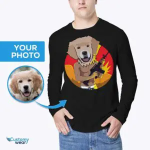 Custom Gangster Dog Tee – Personalized Pet Portrait Shirt Adult shirts www.customywear.com