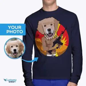 Custom Gangster Dog Tee – Personalized Pet Portrait Shirt Adult shirts www.customywear.com