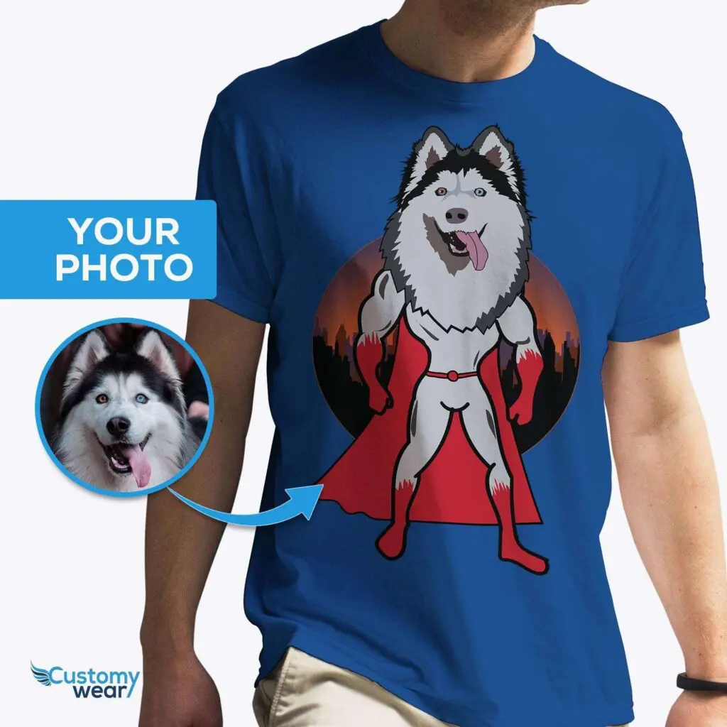 Custom Superhero Dog Shirt – Personalized Pet Portrait Tee Adult shirts www.customywear.com