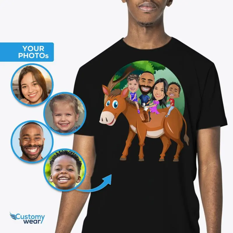 Custom Donkey Family Shirt – Personalized funny Llama Nature Gift Adult shirts www.customywear.com