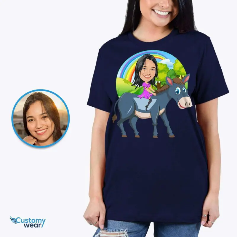 Personalized Donkey T-Shirt – Custom Photo Tee for Animal Lovers Adult shirts www.customywear.com