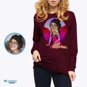 Personalized Angelic Portrait T-Shirt – Transform Your Photo into a Custom Masterpiece Adult shirts www.customywear.com