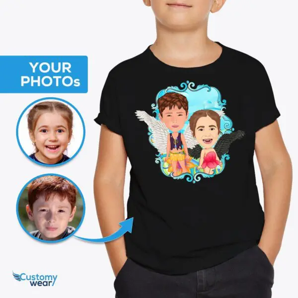 Personalized Angelic Siblings Shirt – Custom Gift for Kids Fairy angel T-shirts www.customywear.com