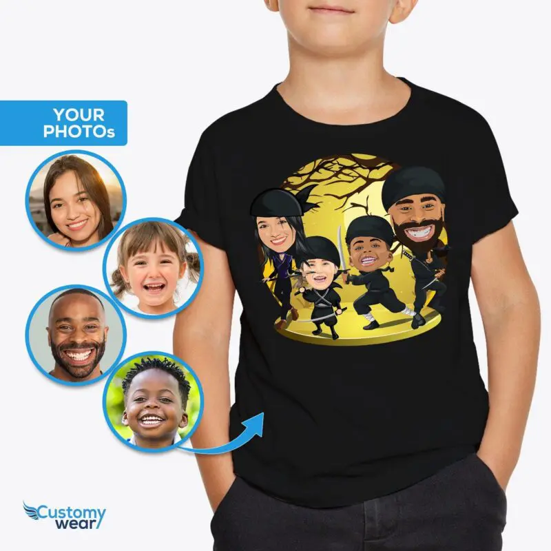 Personalized Ninja Family Shirts – Transform Your Photos into Custom Tees Axtra - ALL vector shirts - male www.customywear.com