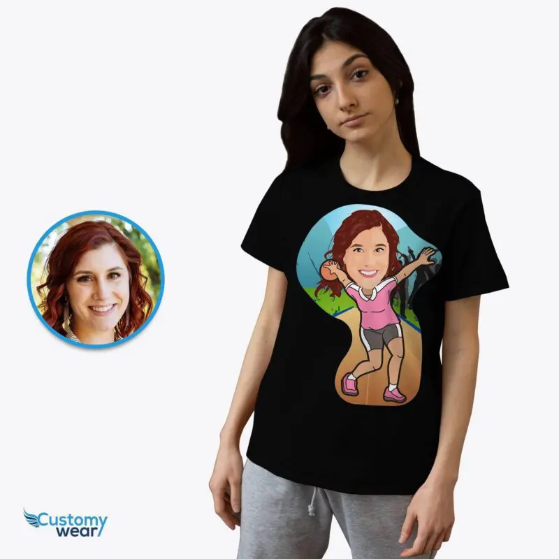 Custom Bowling Player Portrait T-Shirt – Transform Your Photo into Personalized Tee Adult shirts www.customywear.com