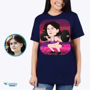 Personalized Gymnastic Muscle Caricature T-Shirt – Transform Your Photo into Custom Fitness Tee Adult shirts www.customywear.com