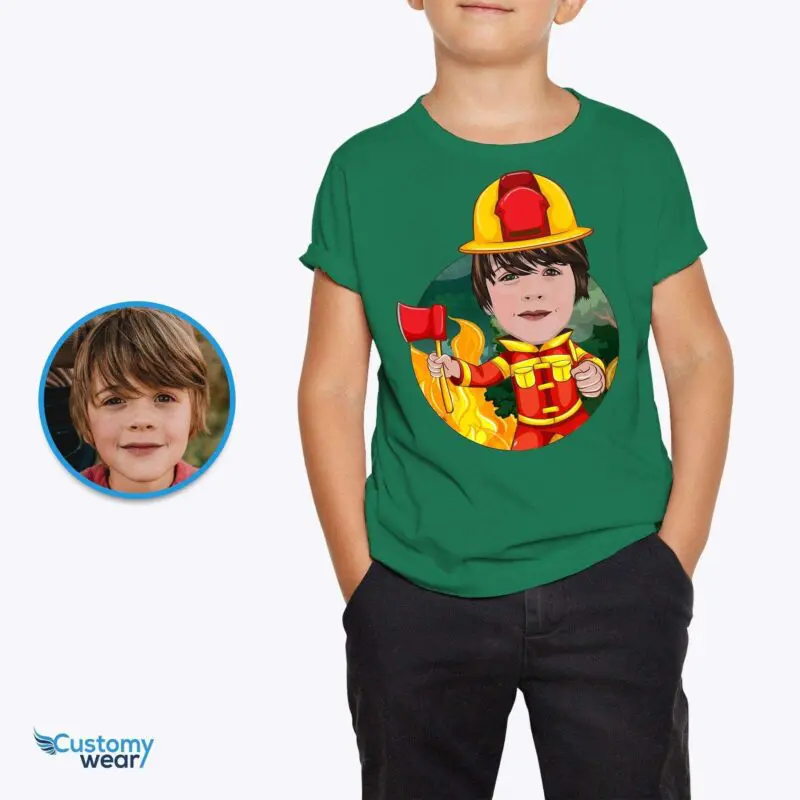 Custom Firefighter Youth Tee – Personalized Big Brother Fireman Shirt Boys www.customywear.com