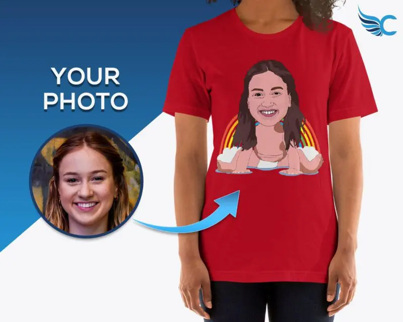 Custom Funny Baby T-Shirt | Hilarious Rainbow Photo Tee for Women and Girls Adult shirts www.customywear.com