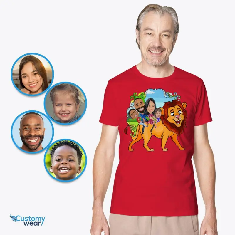 Personalized Lion Family Shirts: Transform Photos into Fun Family Adventure Tees Adult shirts www.customywear.com