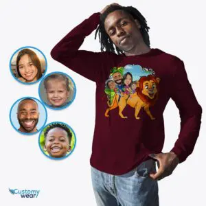 Personalized Lion Family Shirts: Transform Photos into Fun Family Adventure Tees Adult shirts www.customywear.com