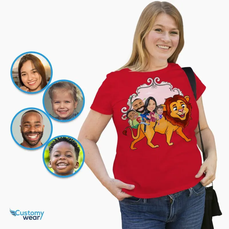 Custom Lion Family Shirts: Transform Photos into Fun Family Adventure Tees Adult shirts www.customywear.com