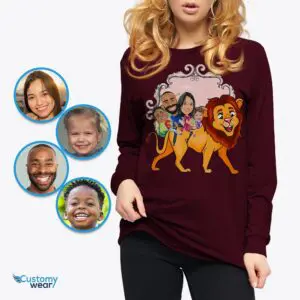 Custom Lion Family Shirts: Transform Photos into Fun Family Adventure Tees Adult shirts www.customywear.com