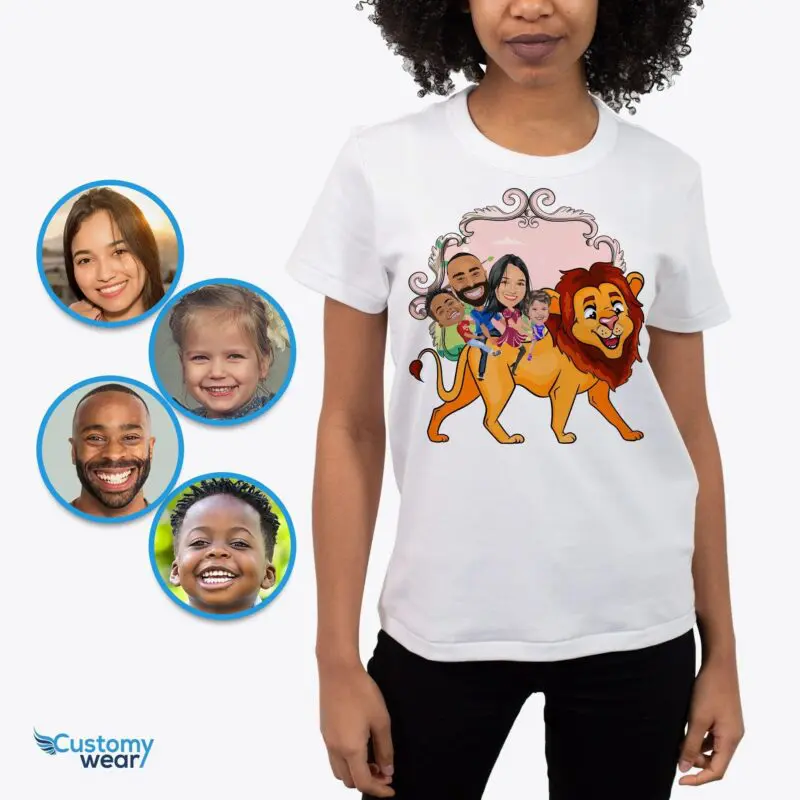 Custom Lion Family Shirts: Transform Photos into Fun Family Adventure Tees Adult shirts www.customywear.com