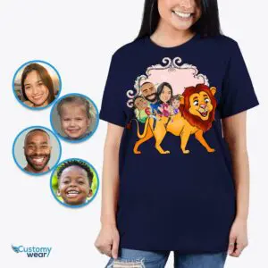 Custom Lion Family Shirts: Transform Photos into Fun Family Adventure Tees Adult shirts www.customywear.com