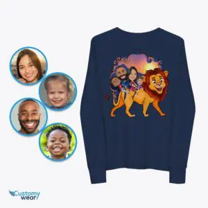 Custom Lion Family Shirts for Youth: Transform Photos into Fun Adventure Tees Axtra - ALL vector shirts - male www.customywear.com