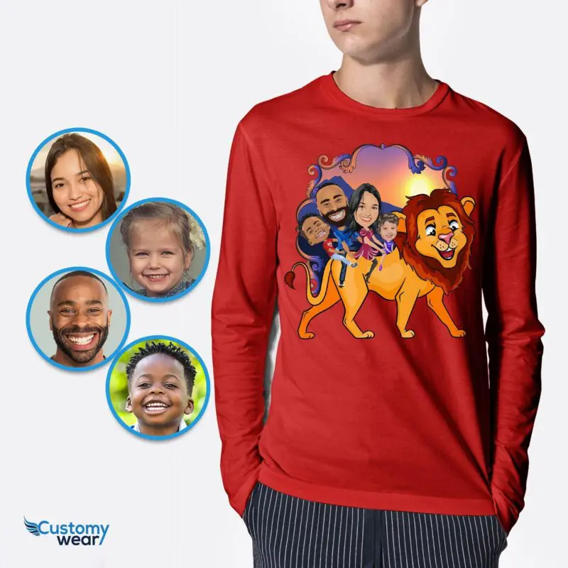 Custom Lion Family Shirts for Youth: Transform Photos into Fun Adventure Tees Axtra - ALL vector shirts - male www.customywear.com