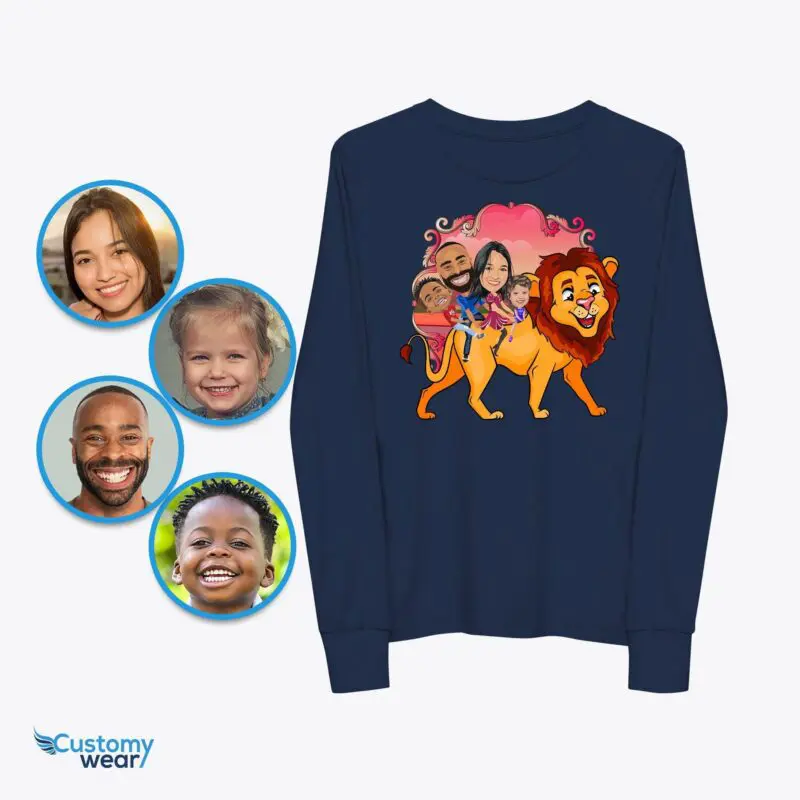 Personalized Lion Family T-Shirts – Create Your Custom Tee with Vector Art Axtra - ALL vector shirts - male www.customywear.com