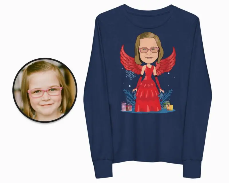 Transform Your Photo into a Custom Santa Princess Angel Tee – Personalized Christmas T-Shirt Adult shirts www.customywear.com