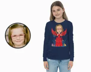 Transform Your Photo into a Custom Santa Princess Angel Tee – Personalized Christmas T-Shirt Adult shirts www.customywear.com