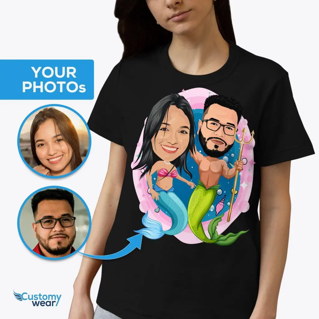 Create Your Own Undersea Romance – Custom Mermaid Couple Shirt Adult shirts www.customywear.com