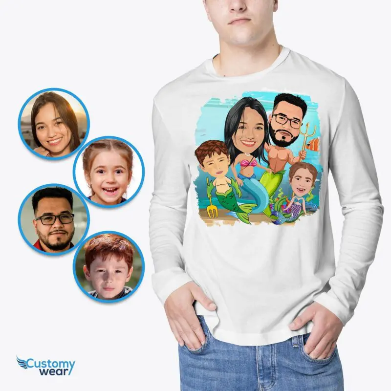 Transform Your Family into Enchanting Mermaids – Custom Mermaid Family Shirt Adult shirts www.customywear.com