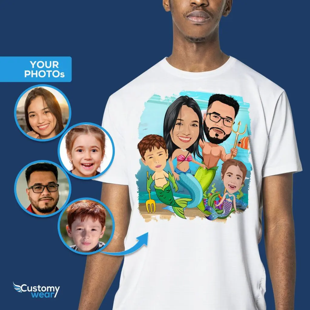 Transform Your Family into Enchanting Mermaids – Custom Mermaid Family Shirt Adult shirts www.customywear.com